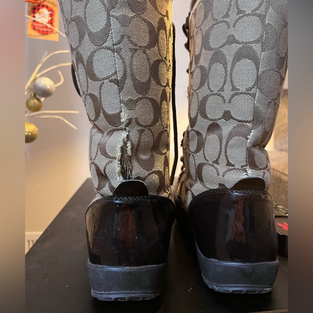 COACH PEGGY BOOTS LACE UP SNOW BOOTS MID CALF Y2K SIZE 7 - Picture 6 of 8